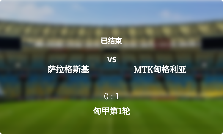  匈甲第1轮: 萨拉格斯基 vs MTK匈格利亚 战报