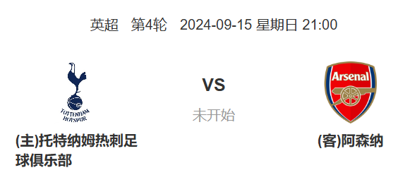  英超前瞻：热刺vs阿森纳 预测