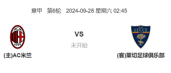意甲前瞻：AC米兰 vs 莱切 预测
