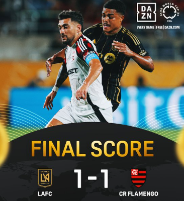 世俱杯：弗拉门戈1-1绝平洛杉矶FC锁定头名，16强将战拜仁