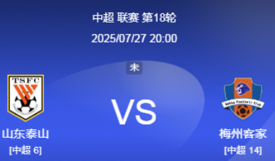 中超前瞻：​​泰山主场迎梅州 克雷桑状态成胜负手​